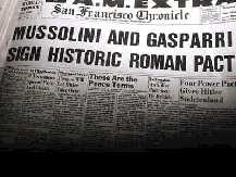 Mussolini and Gasparri sign historic Roman pact 1929